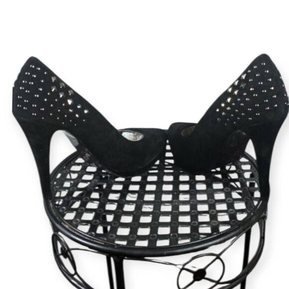 MIXX FAUX SUADE BLACK STUDDED PUMPS SZ.8.5 EUC - Picture 6 of 7